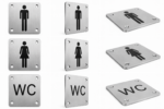 Qapı işarəsi kvadrat Qadın • Kişi • WC