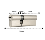 Barel (Silindir) Saray 90mm Saten (SN) – 28+10+52 (90/28) - Image 3