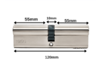 Barel (Silindir) Apecs 120mm – Parlaq Xrom (PCH) – 55+10+55 (120/0) Kod: 5440 - Image 3